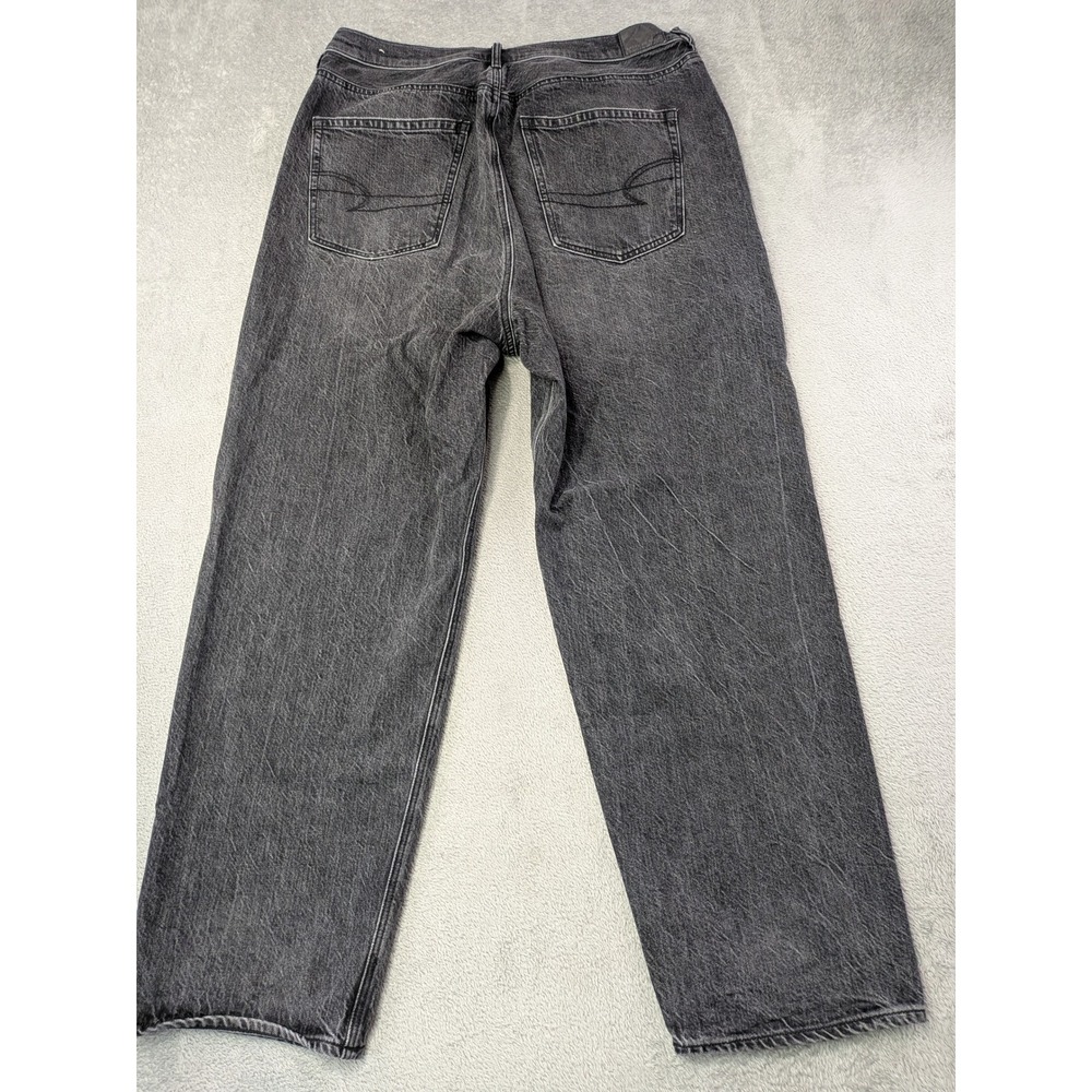 American Eagle Outfitters Womens Charcoal Black Baggy Jeans Size 14 Short - Picture 3 of 12